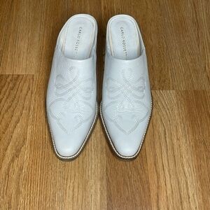 Women western Elegant White Mules
